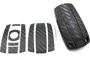 Finest-Folia Schlüssel Folie K141 für 3 Tasten Auto Schlüssel (nur Keyless Go) Folien Cover (Schwarz Carbon)