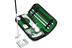 TOWEAR Juego de putter de golf portátil, kit de práctica con pelota de putter desmontable para interiores y exteriores, kit de entrenamiento de golf