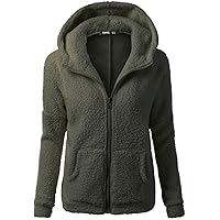 Ilatim Enterprise Coat for Women,Women Hooded Sweater Winter Coat Warm Wool Zipper Coat Cotton Coat Outwear (S 32, Army…