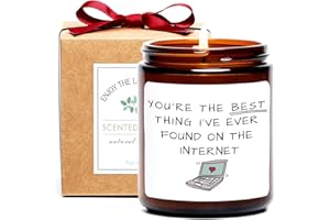 FUND AMLIGHT Valentine's Day Candle Gifts for Her Him, Best Thing I've Ever Found Internet, Online Dating Gifts, Anniversary Birthday Romantic Gifts for Boyfriend Girlfriend BFF Bestie, Sandalwood Rose Candle