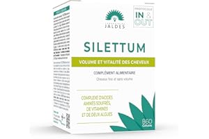 LABORATOIRE JALDES LES ACTIFS ESSENTIELS DE VOTRE SANTÉ SILETTUM GÉLULES Boites de 60 Gélules| Redonne beauté, vitalité et volume aux cheveux | Pour les cheveux ternes, fins, cassants, en perte de volume | LABORATOIRE JALDES