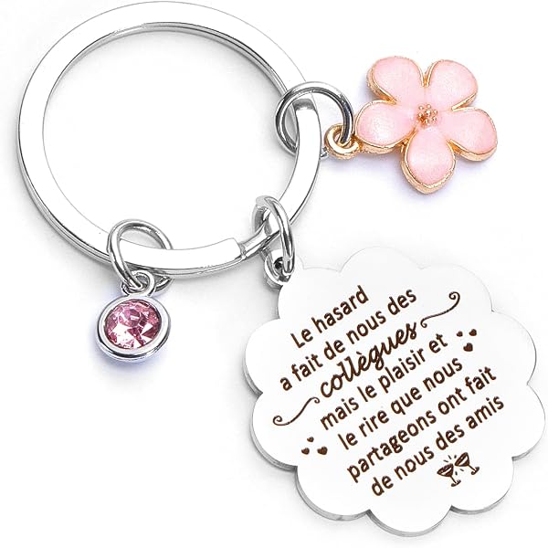 Porte-clés Personnalisé Cadeau Collègue, Ami - Pendentif Acier Inoxydable - Pour Départ, Retraite, Anniversaire