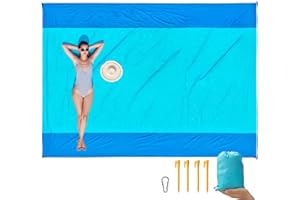 ISOPHO Coperte da picnic, coperta da spiaggia in nylon senza sabbia, 270 x 210 cm, tappetino da spiaggia sovradimensionato, leggero e portatile per campeggio, viaggi, picnic