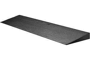 Wiltec Rampa in gomma per soglia 900x250x45mm max 50 t, flessibile e antiscivolo, per porte e dislivelli