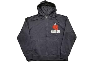 Green Day Hoodie American Idiot Band Logo Official Unisex Navy Blue Zipped