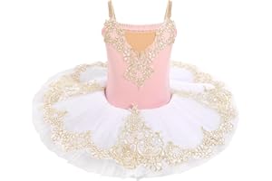 IBTOM CASTLE Maillot de Danza Bordado de Plumas Disfraz Bailarina Tutu Gracia Tirantes Maillot Gimnasia Ritmica Niña
