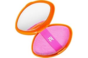 ‎REAL TECHNIQUES Real Techniques Miracle 2-in-1 Puderquaste+Reiseetui, doppelseitiger Puff zum Mischen von Make-up, Gummiband, Präzisions-Make-up-Schwamm und Puderquaste, für Flüssigkeiten,2 Stück