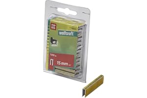 wolfcraft Grapa de lomo estrecho, tipo 055 I 7166000 I Ideales para fijar telas, tejidos y listones de madera delgados
