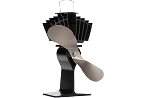 Ecofan 812AMKBX - Ventola per stufa a legna, alimentata a calore, in nichel, bilingue