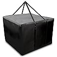 RICHIE Garden Storage Bag Furniture Seat Outdoor Cushions Covers Storage Bag with Zipper and Handles, Heavy Duty Rip Proof 420D Oxford Fabric Waterproof Bag for Cushions, Anti-UV, Black 80x80x60cm