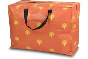 Sorti Enormous Jumbo XL Clothing Toys Home Laundry Storage Bag Made From Recycled Material. Really Big Extra Deep Massive Orange Tree Pattern Bag. 128 Litres. 54 x 74 x 32 cm