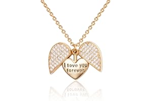 Kenivira Necklace for Women,Heart Necklace with Love Open Heart Pendant Charm Locket with Engraved Hidden Message 18 inch Necklace Gifts for Her