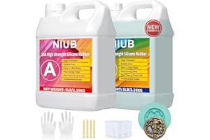 NIUB silicona para moldes 4,52kg 20A silicona liquida, Silicona líquida para moldes Kit de fabricación de moldes de silicona, Kit profesional de fabricación de moldes de caucho de silicona(Verde jade)