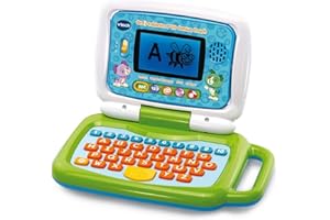 VTech - Ordi-Tablette P'tit Genius Touch Vert - Ordinateur Enfant, Tablette Éducative - 2/6 Ans - Contenu en Français