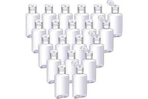 PATELAI 50 Bouteilles de Voyage Vides Transparentes 30 ml/ 1 oz Conteneur Vide avec Capuchon Rabattable Bouteilles Rechargeables Portables avec Capuchon Rabattable pour Voyage Camping en Plein Air