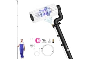 PURESWIRLZ Solar Panel Cleaning Brush and Pole, 6M Electric Cleaning Roller Brush with Telescopic Water Fed Pole, 100Mins Runtime, 2 Spin Speeds, Outdoor Window Cleaning System for Solar Panel, Window, Roof