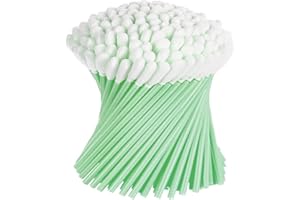 BUKYCAT 100 Piezas Bastoncillos Limpieza de Espuma, Estéril de Algodón Rectangulares Largas, Palillos de Esponja de Limpieza. Bastoncillos Impresora, Lentes Ópticos y Equipo Fotográfico