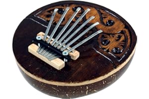 ‎GURU SHOP GURU SHOP Musikinstrument aus Holz, Musik Percussion Rhythmus Klang Instrument, Handgearbeitet aus Kokosnuss - Kalimba 3, 7x14x14 cm