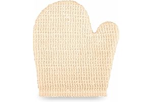 LAVY Exfoliating Glove Wash Mitt Heavy Duty Mitt Ramie Covering Bath Scrubber Body Cleanser Dead Skin Remover Exfoliation Skin Scrubbing Hand Mittens Spa Massage Unisex Shower Accessories (Pack Of 1)