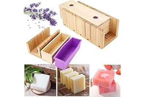 RoseFlower Hecho a Mano Jabón Cortador DIY Herramienta + Molde de jabón de Forro de Silicona con Caja de Madera (Sin Cuchilla