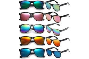 FSMILING 10 Pack Neon Sunglasses Pack Party Sunglasses Adult Bulk Retro Festival Mutipack Sunglasses for Party Favor