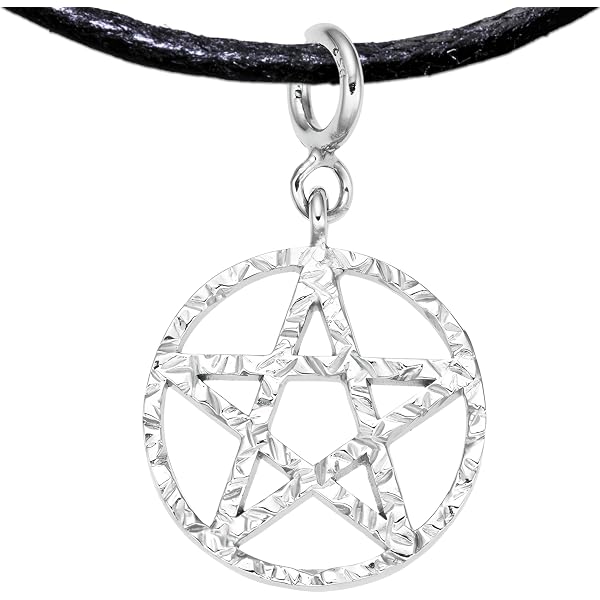 Collana Uomo Con Ciondolo Pentagramma In Acciaio Inox 925 – Catena 58 Cm, Senza Nichel E Piombo