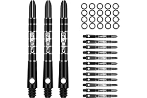CyeeLife Pro Dart Shafts Aluminium 15pcs with 20pcs Rubber O Rings 35/40/48mm 5 Colour