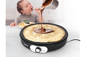 ‎GOURMETMAXX GOURMETmaxx Crepe Maker 1200W schwarz inkl. Teig-Verteiler & Crêpe-Wender