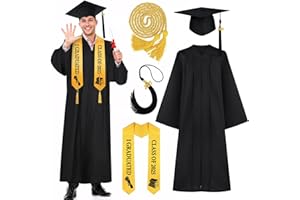 COYBTO Juego de Toga y Birrete Graduación 2025 para Adultos, Toga y Gorra de Graduación Unisex con Borla y Banda, Toga Graduación para Universidad, Bachillerato y Escuela Secundaria