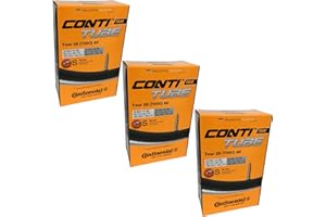 Continental Tour 28 700 x 32-47c Bike Inner Tubes - Presta 42mm Valve (Set of 3),Black