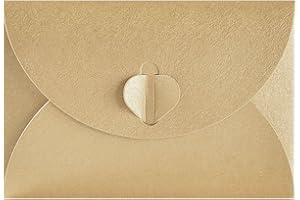 KNOWING 50pcs Busta di carta Kraft,Retro creativo Busta carina a forma di cuore, Busta della cartolina,per la cerimonia nuziale, regali di compleanno, Marrone (17.5cmx11.5cm)