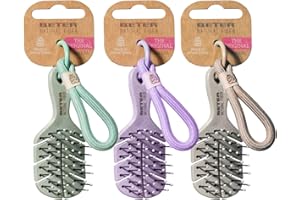 Beter - Pack 3 Charm del cepillo Natural Fiber, Formato XSS, Incluye cadena para colgarlo en bolso, mochila o pantalón, Fabricado con materiales naturales, Ecológico, Exclusivo, 3 colores