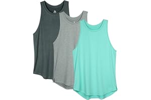 icyzone Femme Débardeur de Sport Dos Nageur Yoga Shirt sans Manches Running Fitness Jogging Tank Top, Lot de 3
