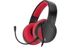 NITHO Janus Gaming Headset – Over-Ear Kopfhörer mit 40-mm-Treiber, Bügelmikrofon, 3.5-mm-Audio – für PC, PS4, PS5, Xbox One/Series X|S, Mobile, Tablet – Rot