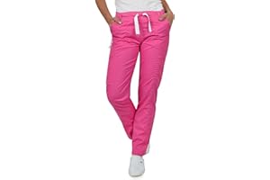 B-well Dante Pantalon Médical Femme/Homme avec 5 Poches Unisexe Pantalon d'uniforme Unisexe avec Taille Moyenne et Ceinture élastique et Poches arrières Vêtements Médicals