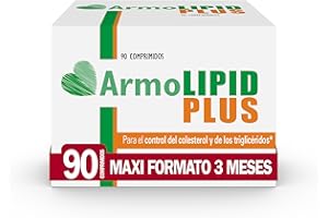 ArmoLIPID PLUS - Complemento Alimenticio Para el Control del Colesterol y de los Triglicéridos, Con Levadura Roja de Arroz, Berberina, Coenzima Q10, Astaxantina y Ácido Fólico, 90 Comprimidos