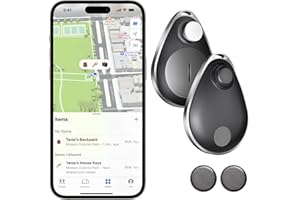 IDOOVE Utag GPS Tracker Versteckt 2 Pack, Bluetooth Tracker funktioniert mit Apple Find My (nur iOS), Verlorener Modus, Keine monatliche Mitgliedsgebühr, Geeignet für Kleidung, Rucksack, Schlüssel