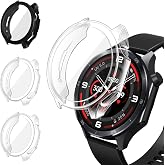 ivoler 3 Pieces Case with Screen Protector for OnePlus Watch 3 47 mm/OPPO Watch X2, Full Protection Protective Case Slim Soft