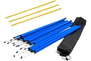 BEACH & POOL Lemodo Agility Set für individuelles Hundetraining, Hürden und Slalomstangen mit massiven Erdnägeln, Hundesport