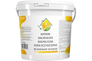 ‎SOLUP SOLUP Natron Pulver 5 kg Lebensmittelqualität zum Backen Putzen und Entkalken Vielseitig für Küche Bad Haushalt Garten DIY ohne Zusätze in umweltfreundlichem Eimer