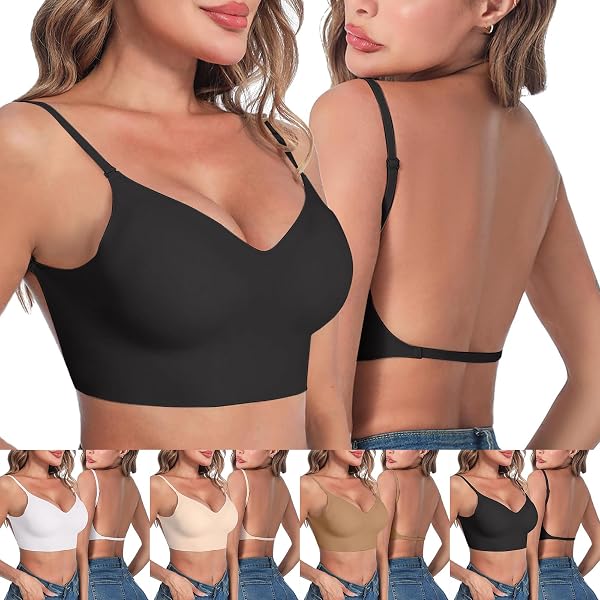 Soutien-gorge Dos Nu Sans Armature UMIPUBO - Bralette Col En V Léger Rembourré Pour Un Confort Quotidien