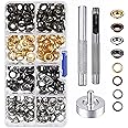 Beauenty Grommet Kit 150 Set Tool Metal Eyelets with Storage Box - 5mm Inside Diameter