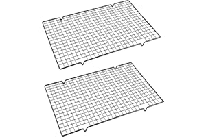 Eterspr 2 Pièces Grille Patisserie Refroidissement, Grille de Refroidissement, Grille de Refroidissement en Acier Inoxydable, pour Cuisine, Gril Extérieur, Production de Gâteaux et de Desserts (Noir)