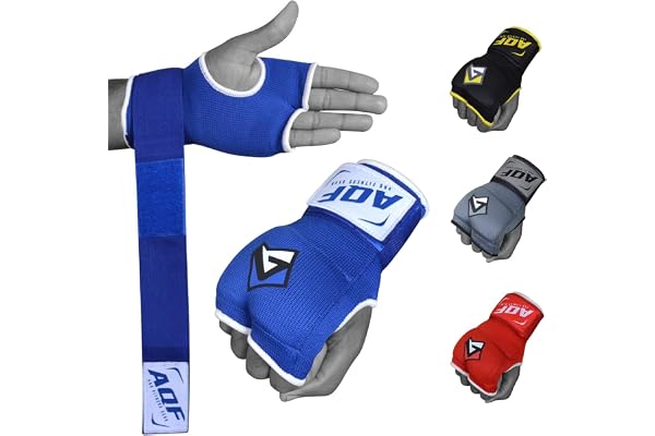 AQF Bande Boxe sous Gants, Bande De Boxe Poignet 100CM Long 2doigt Rembourrés du Gel Wraps pour MMA, Muay Thai & Kick Boxing, Sport Femme Homme