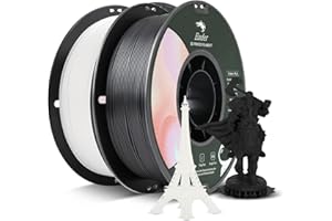 Creality 3D PLA Filament 1.75mm 2KG Spool for 3D Printer Dimensional Accuracy +/- 0.02mm, 3D Printing Filament for 3D Printers- White and Black