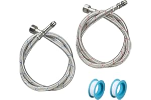 leruiyezs 2 Pièces Flexible Robinet Raccord Flexible Robinet,Acier Inoxydable 80cm G3/8 M10 Tuyau Flexible Robinet Cuisine,Tuyau De Robinet Avec Tuyau D'extension Évier 3/8,Pour Cuisine Salle De Bain