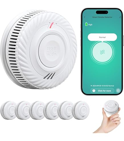 HEIMAN 5 Stück WLAN Intelligent Rauchmelder, 10 Jahre Fotoelektrischem