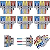 TOOINKCV 6 PCS Compact Wire Connectors, Lever Nut Electrical Wire Connectors, Compact Splicing Connectors, 3 in 9 Out Electri