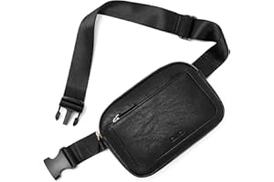 CLUCI Bauchtasche Damen PU Leder Gürteltasche Kleine Umhängetasche Verstellbarer Schultergurt Stylisch Brusttasche Sport Mode Hüfttaschen Schwarz