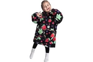 Lenugeo Blanket Hoodie Decken Oversize, Erwachsenen/Kinder Übergroße Tragbare Kuschelpullover, Zum Anziehen Wärme Kuscheliger Pullover